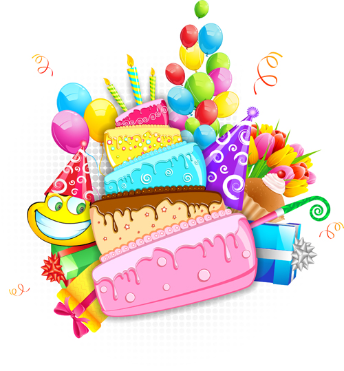 Vector set of birthday cards design elements 07 Vector set of birthday cards design elements 07