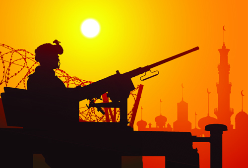 soldiers silhouetter 