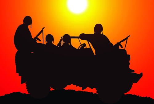 Vector soldiers silhouetter set 02 Vector soldiers silhouetter set 02