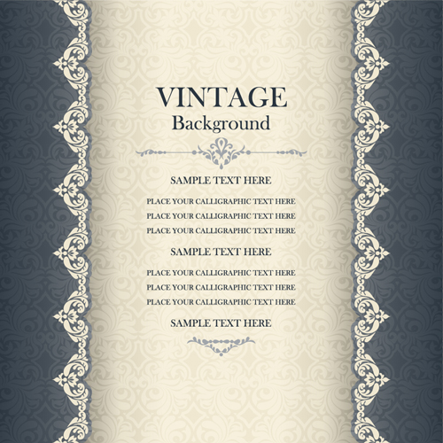 Vintage background with decor floral vector 10 Vintage background with decor floral vector 10