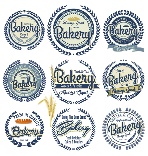 Vintage bakery vector labels Vintage bakery vector labels