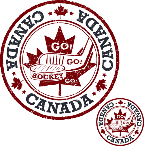 vintage stamp material hockey canada 