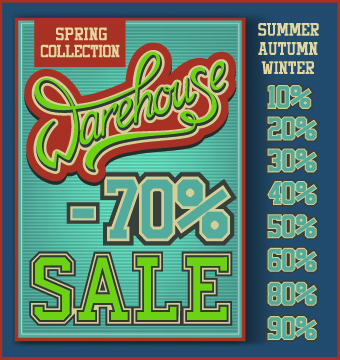Sale poster design elements vector 05
