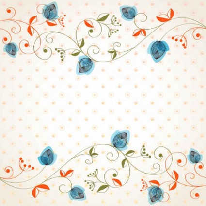 Cute floral art background vector material 01 Cute floral art background vector material 01