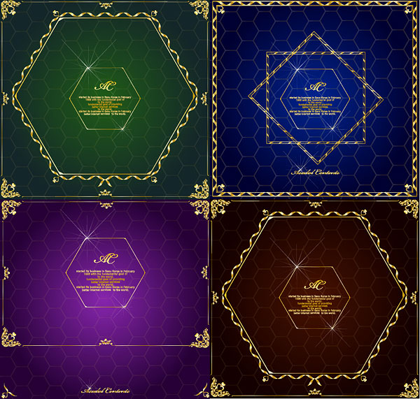 Golden Border frame 4 vector