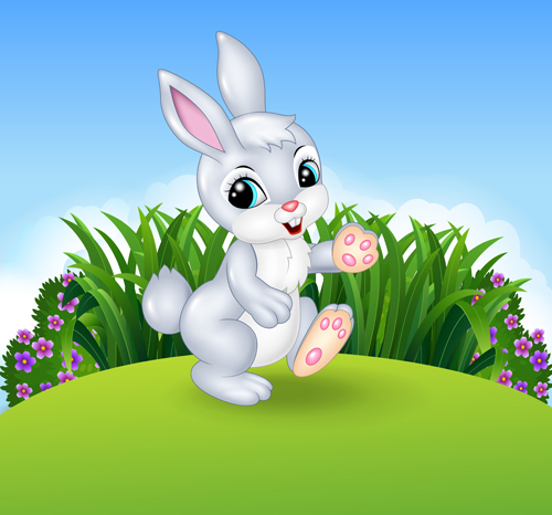 Cartoon easter rabbit cute vector material 04 Cartoon easter rabbit cute vector material 04
