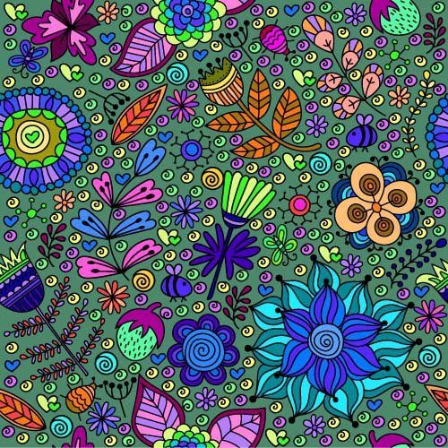 seamless pattern flower cartoon 