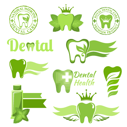 Classic dental logos and labels vector graphics 05