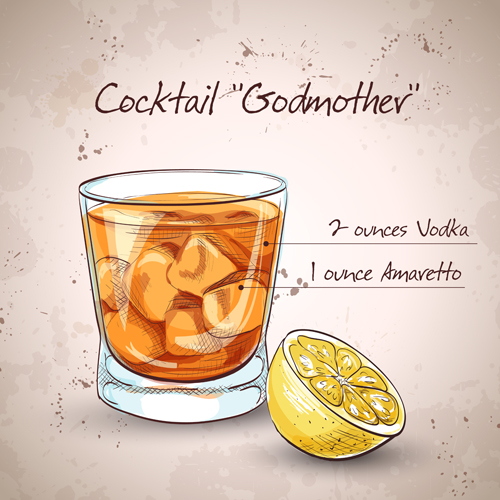 Cocktail poster hand drawing vectors 02 Cocktail poster hand drawing vectors 02