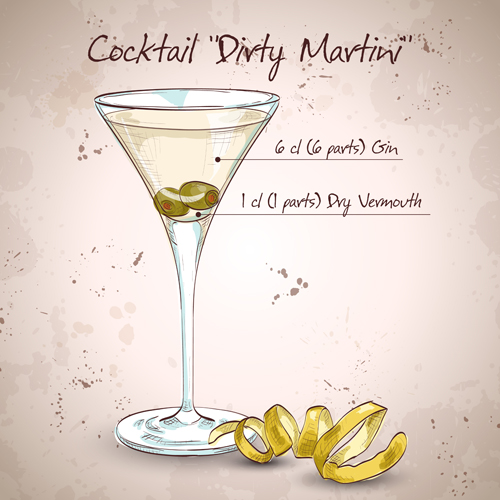 Cocktail poster hand drawing vectors 05 Cocktail poster hand drawing vectors 05