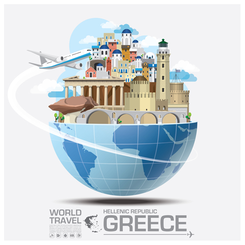 Creative world travel vectors template 05 Creative world travel vectors template 05