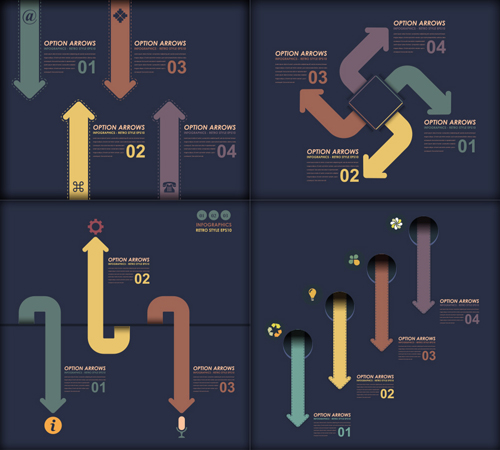 Dark color infographics business tamplate vector 05 Dark color infographics business tamplate vector 05