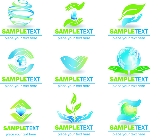 Ecology and earth creative logos vector set 01 Ecology and earth creative logos vector set 01