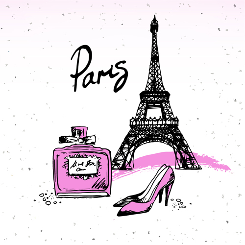 Fashion paris hand drawn vector 03 Fashion paris hand drawn vector 03