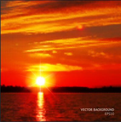 Fiery red sunset background art 04 Fiery red sunset background art 04