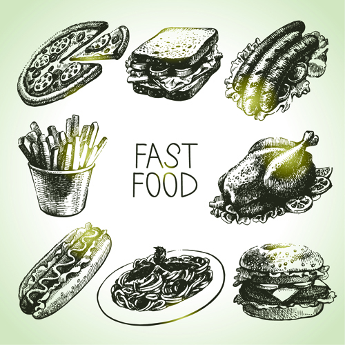 icons icon hand-draw hand drawn food fast food 