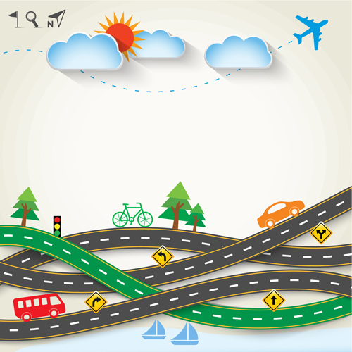 Road trip background vector material 01 Road trip background vector material 01