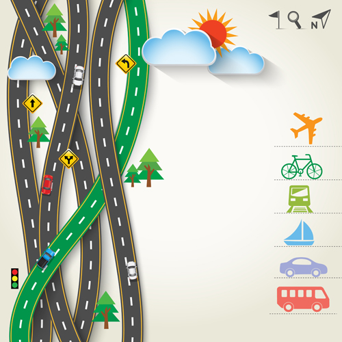 Road trip background vector material 02 Road trip background vector material 02