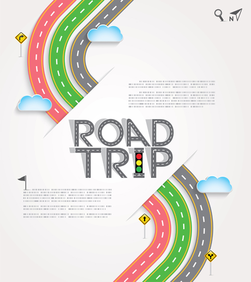 Road trip background vector material 07 Road trip background vector material 07