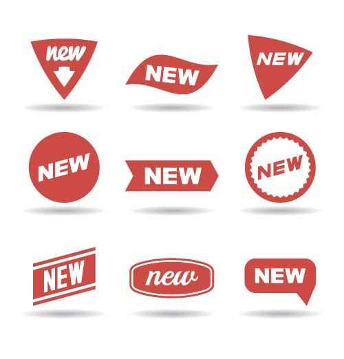 simple red new labels 