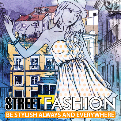 Street stylish everywhere hand drawing background vector 25 Street stylish everywhere hand drawing background vector 25
