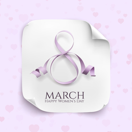 woman ribbon March card 