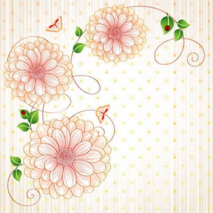 Cute floral art background vector material 02 Cute floral art background vector material 02