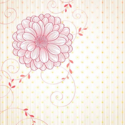 Cute floral art background vector material 04 Cute floral art background vector material 04