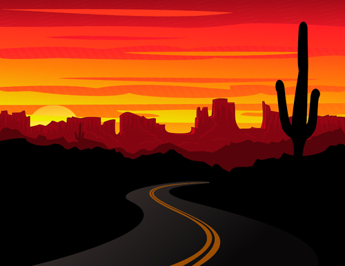 Background desert design elements vector 04