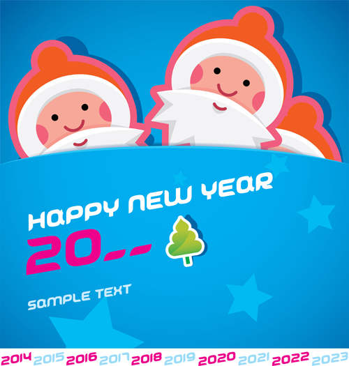 Cartoon santa bookmarks christmas card vector 04 Cartoon santa bookmarks christmas card vector 04
