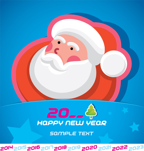 Cartoon santa bookmarks christmas card vector 06 Cartoon santa bookmarks christmas card vector 06