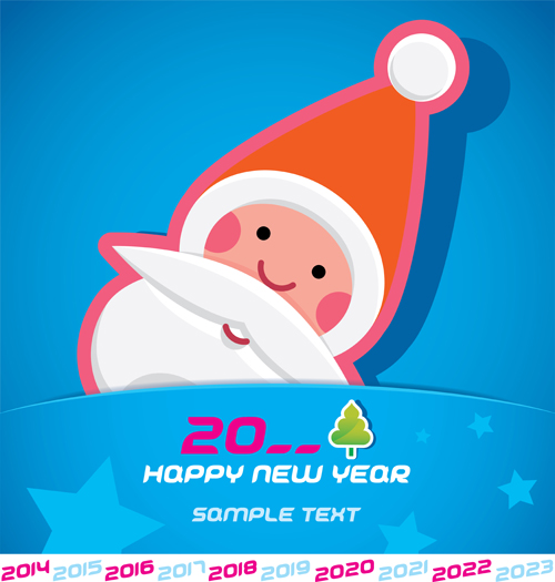 Cartoon santa bookmarks christmas card vector 07 Cartoon santa bookmarks christmas card vector 07
