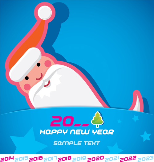 Cartoon santa bookmarks christmas card vector 08 Cartoon santa bookmarks christmas card vector 08