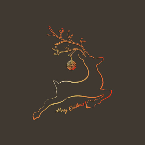 outline deer christmas 