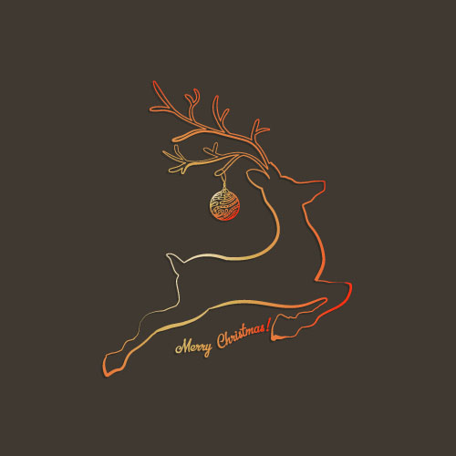 Christmas deer outline vector Christmas deer outline vector