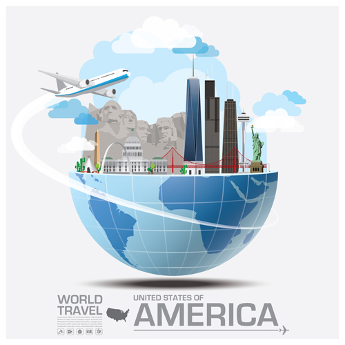 Creative world travel vectors template 02 Creative world travel vectors template 02