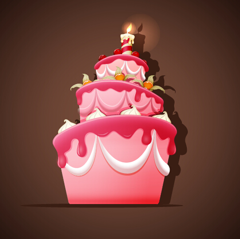 Cute birthday cakes free vector background 01 Cute birthday cakes free vector background 01