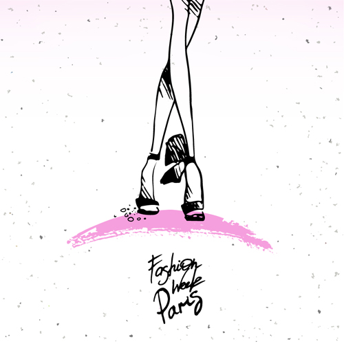 Fashion paris hand drawn vector 01