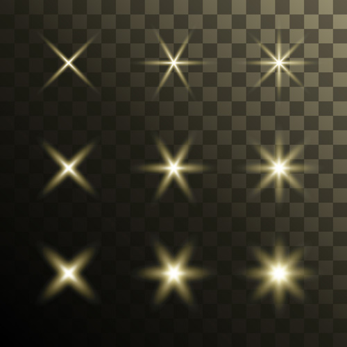Glowing stars effects vector set 01 Glowing stars effects vector set 01