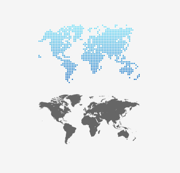 Gray world map design vector