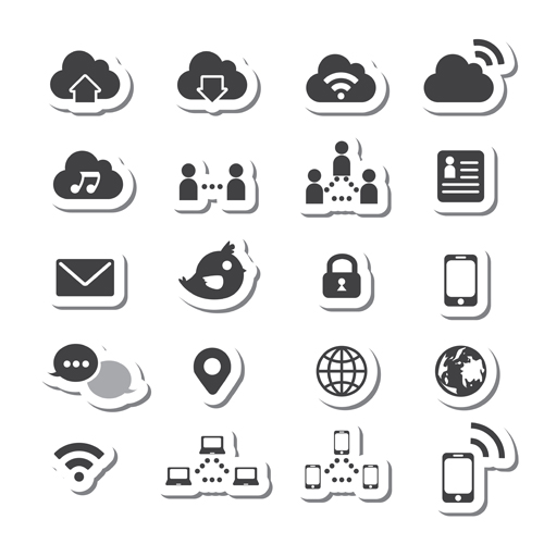 Internet icon sticker set