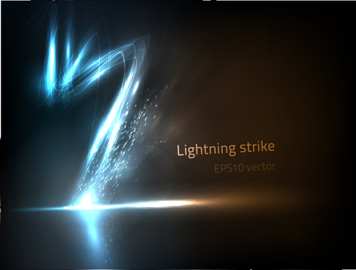Lightning strike effect background vector Lightning strike effect background vector