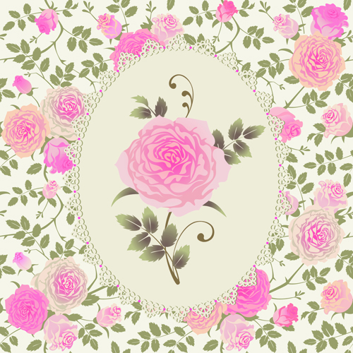 rose pattern rose pink pattern background background vector 