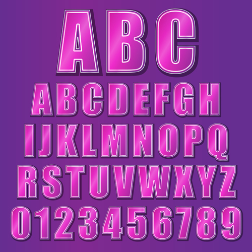 purple numbers letter alphabet 
