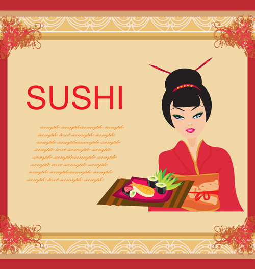 Set of Susi girl design vector 01 Set of Susi girl design vector 01
