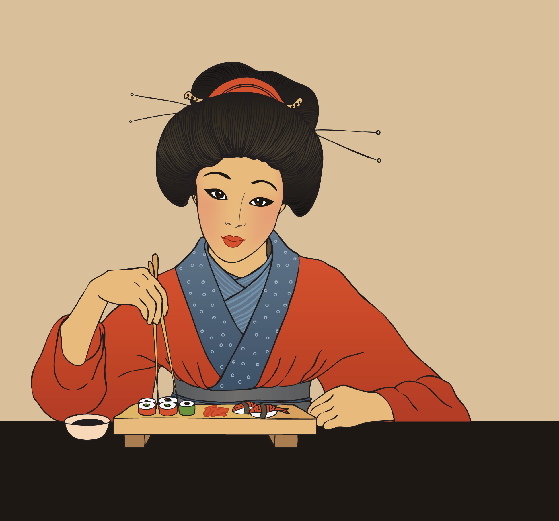 Set of Susi girl design vector 02
