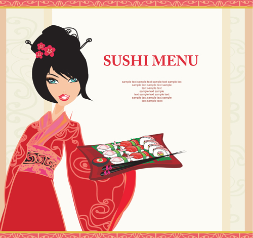 Set of Susi girl design vector 03 Set of Susi girl design vector 03