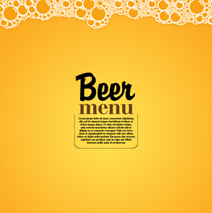 Yellow style beer menu vector Yellow style beer menu vector