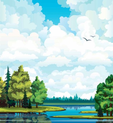 landscapes cartoon background 