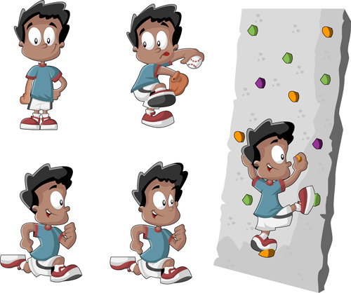 lovely children cartoon styles vector 04